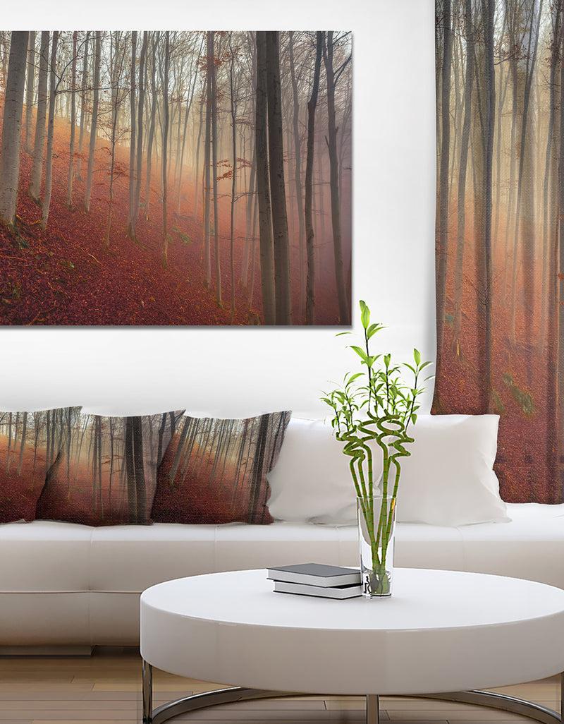 designq Foggy Day in Enchanted Forest - Large Landscape Canvas Art Print