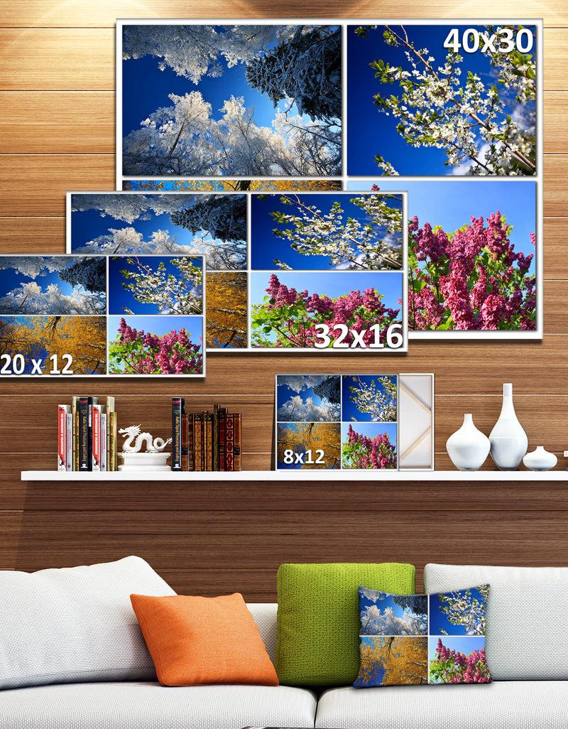Designq Four Seasons Of Nature Collage - Large Landscape Canvas Art Print