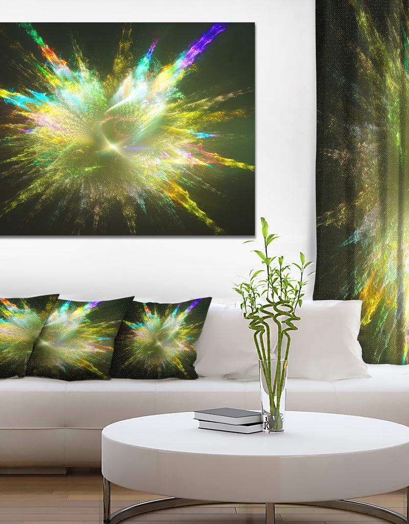 designq Fractal Explosion of Paint Drops - Abstract Wall Art on Canvas