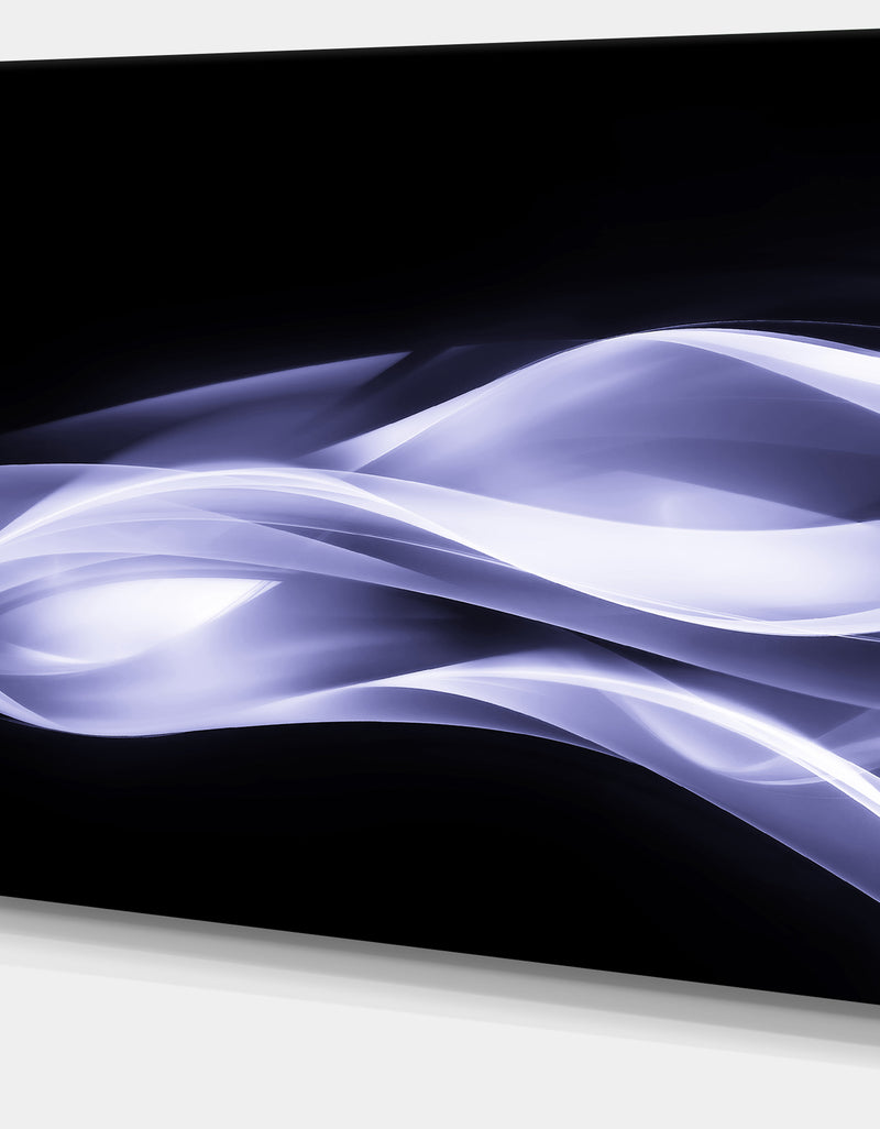 Designq Fractal Lines Purple In Black - Abstract Digital Art Canvas Print