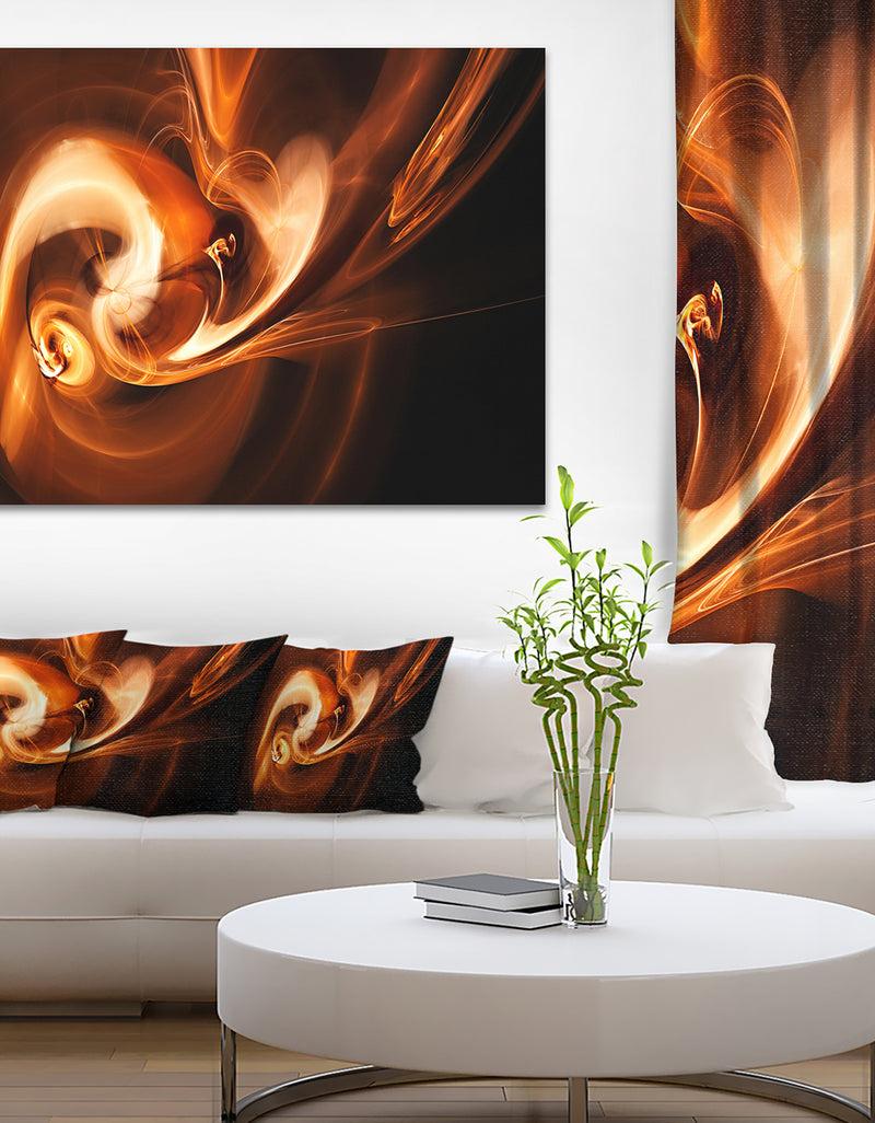 designq Fractal Smoke Texture Brown - Abstract Digital Art Canvas Print