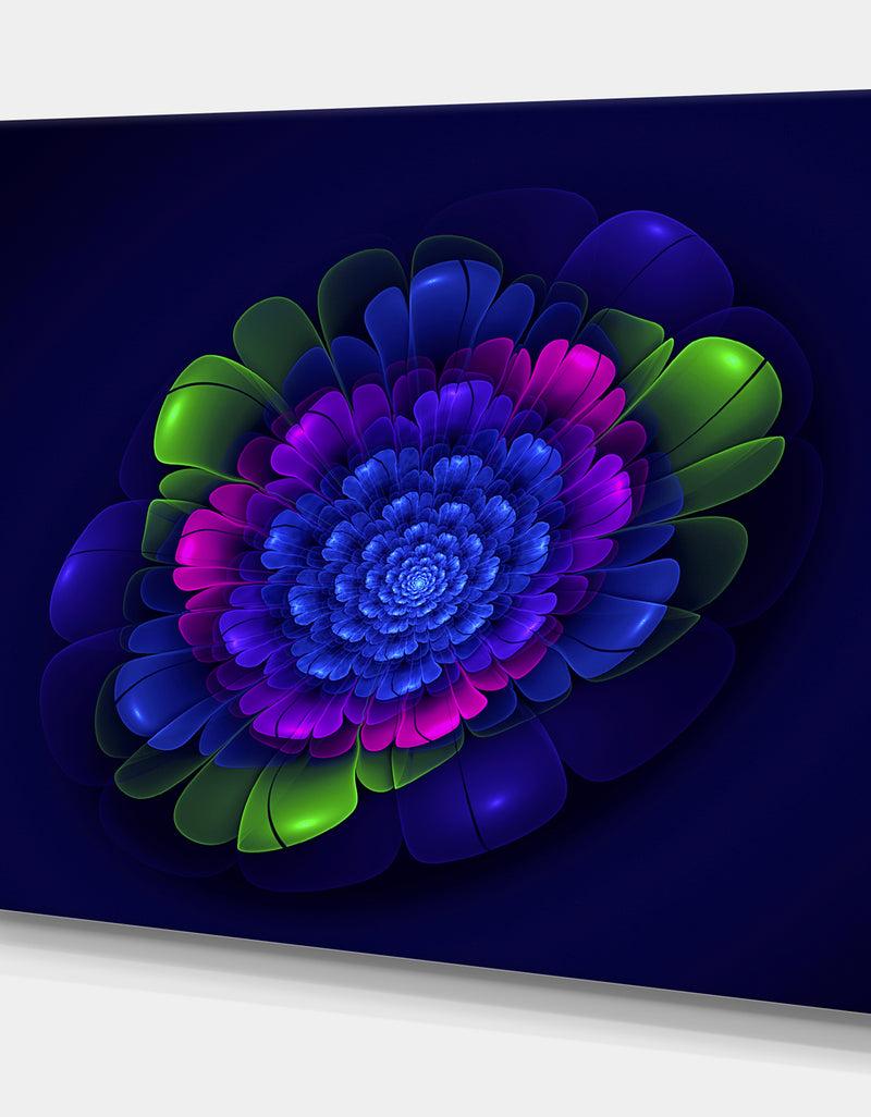 Designq Fractal Summer Abstract Flower - Art On Wrapped Canvas