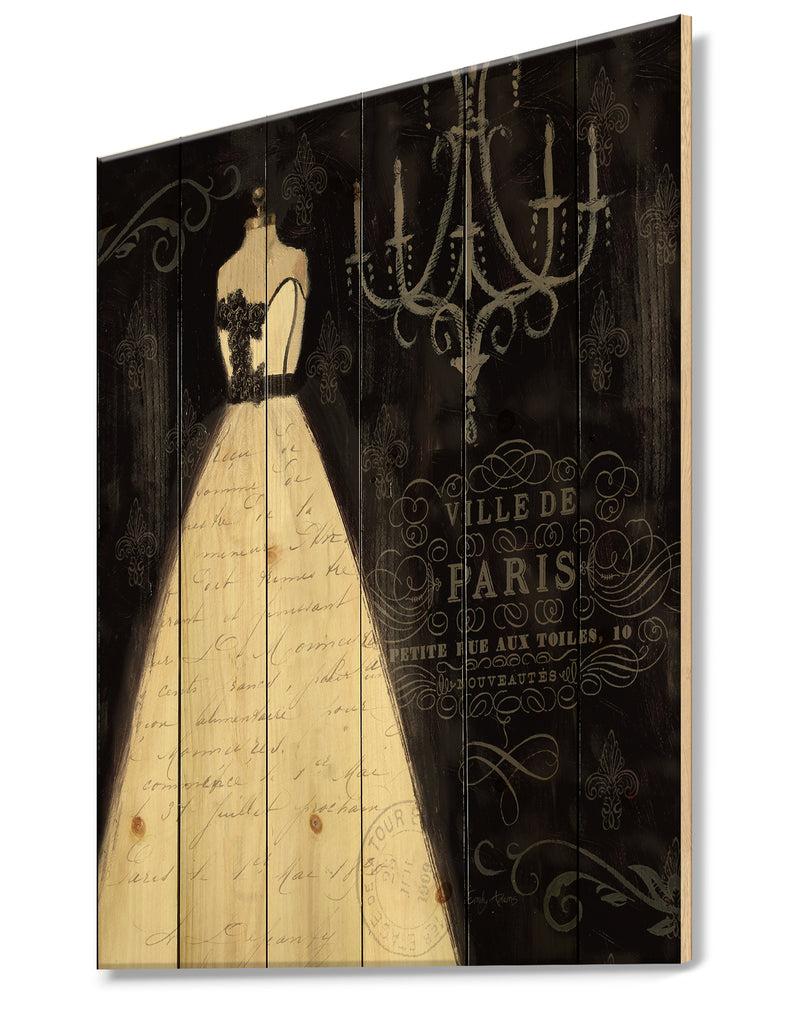 Designq French Couture I - Fashion Print On Natural Pine Wood