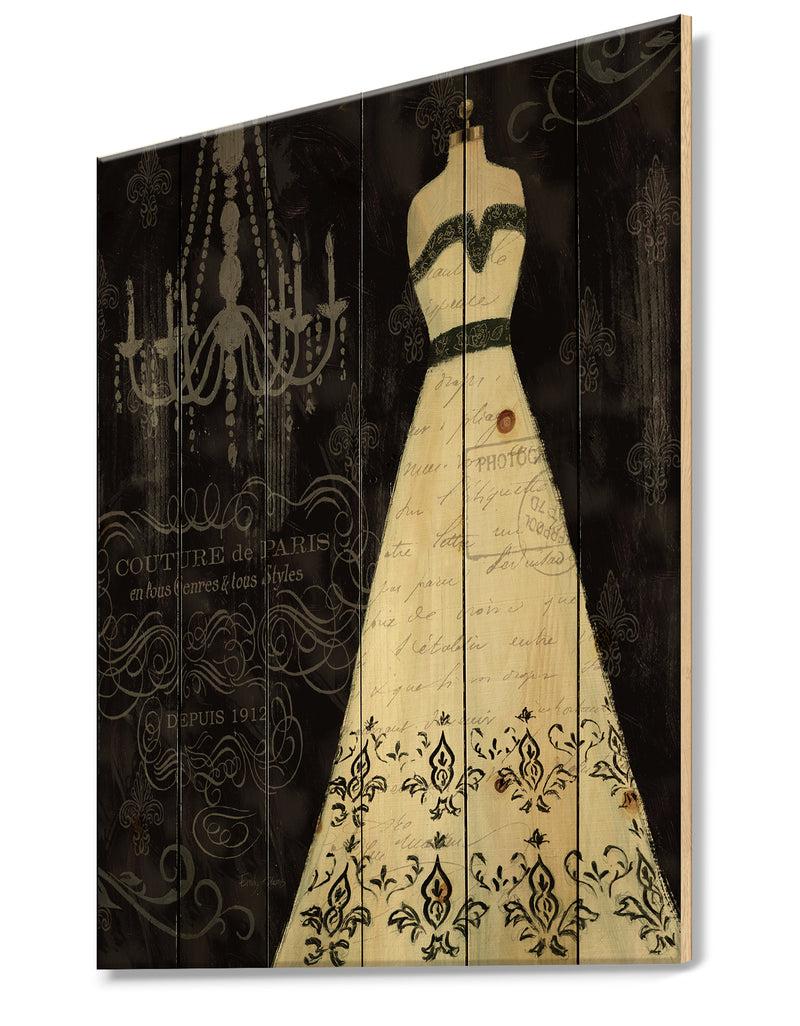 Designq French Couture II - Fashion Print On Natural Pine Wood