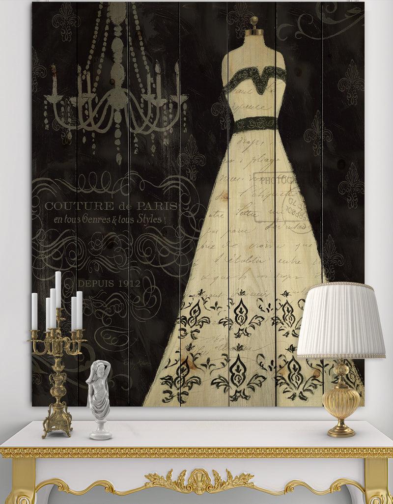designq French Couture II - Fashion Print on Natural Pine Wood