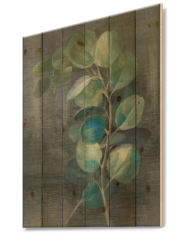 Designq Fresh Leaves II - Traditional Print On Natural Pine Wood