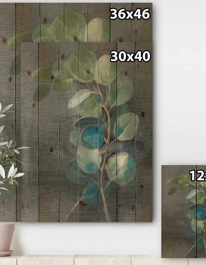 Designq Fresh Leaves II - Traditional Print On Natural Pine Wood