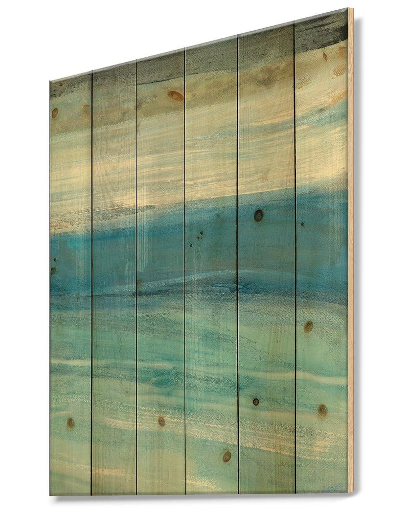 Designq From The Shore IV - Nautical & Beach Print On Natural Pine Wood