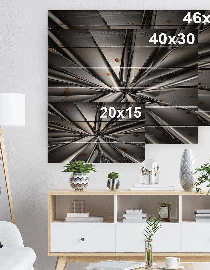 Designq Futuristic Crystal Background - Abstract Print On Natural Pine Wood