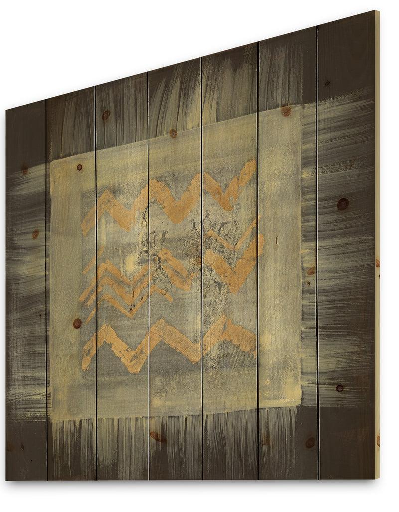 Designq Galm Abstract I - Transitional Print On Natural Pine Wood