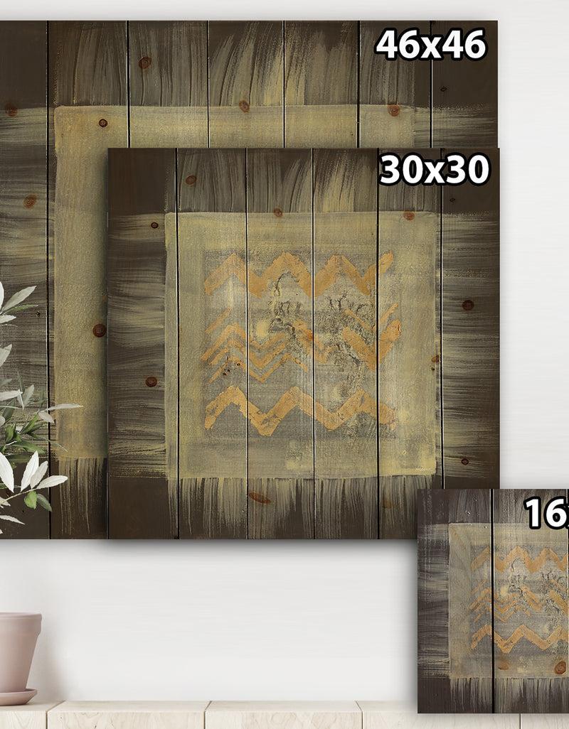 Designq Galm Abstract I - Transitional Print On Natural Pine Wood