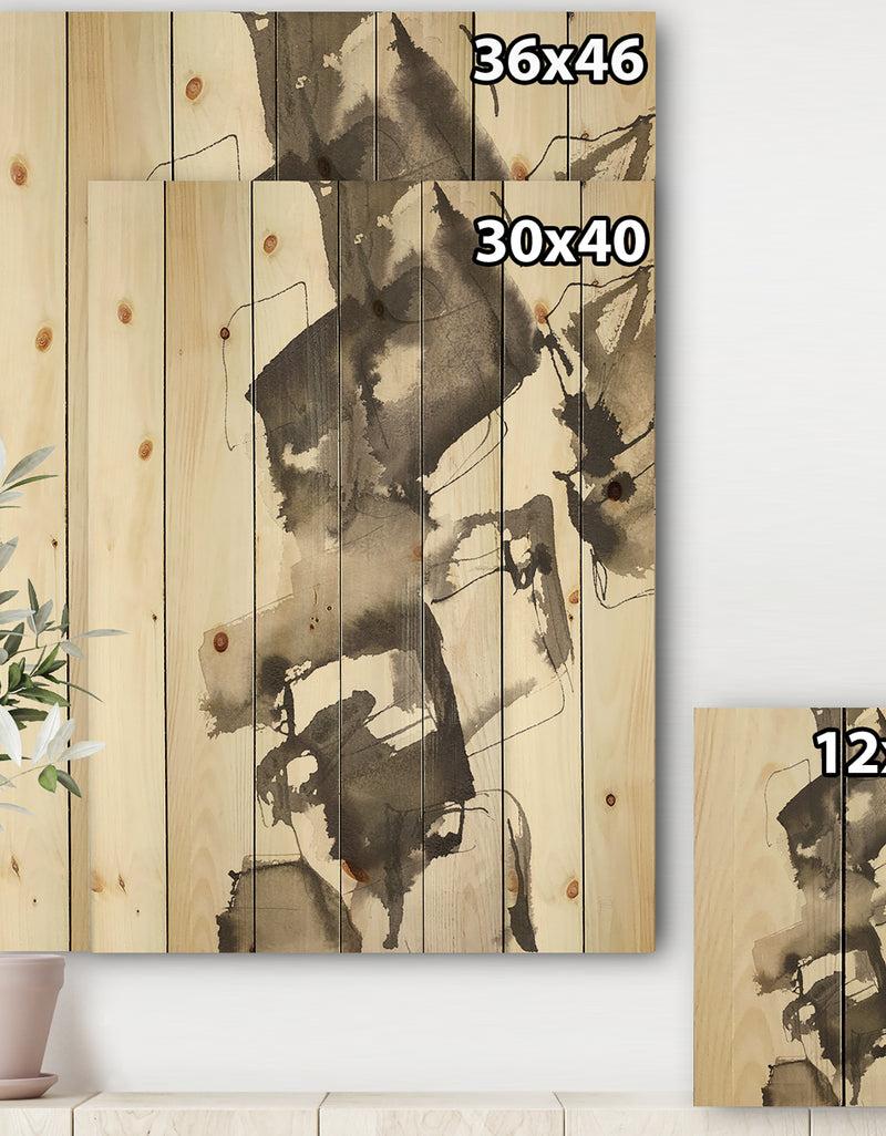 Designq Geometric Glam Square II - Modern & Contemporary Print On Natural Pine Wood