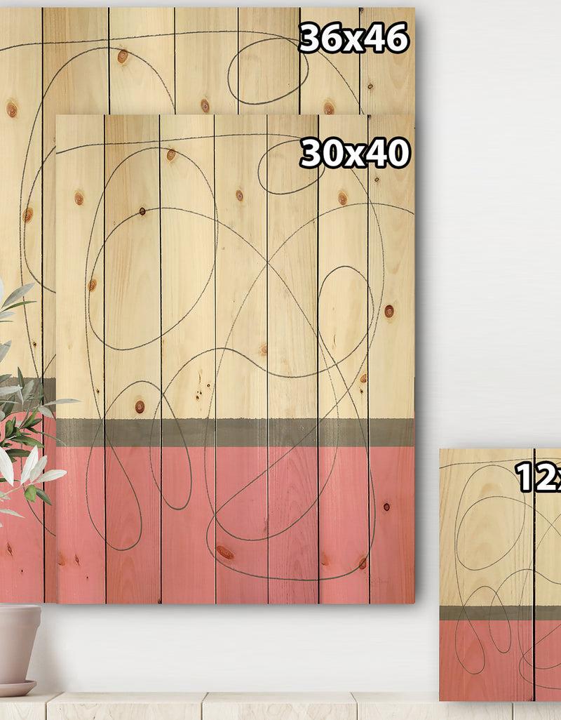 Designq GeometricNeapolitan I - Shabby Chic Print On Natural Pine Wood