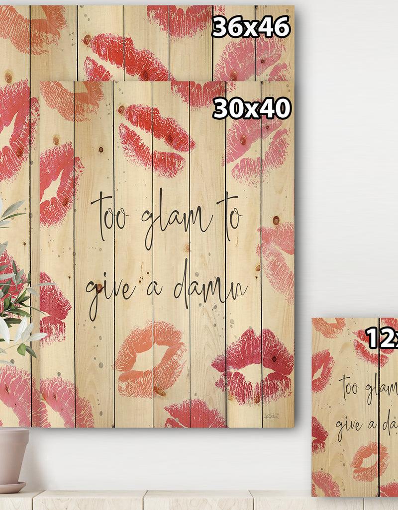 Designq Glam Chic Accents VII - Fashion Print On Natural Pine Wood