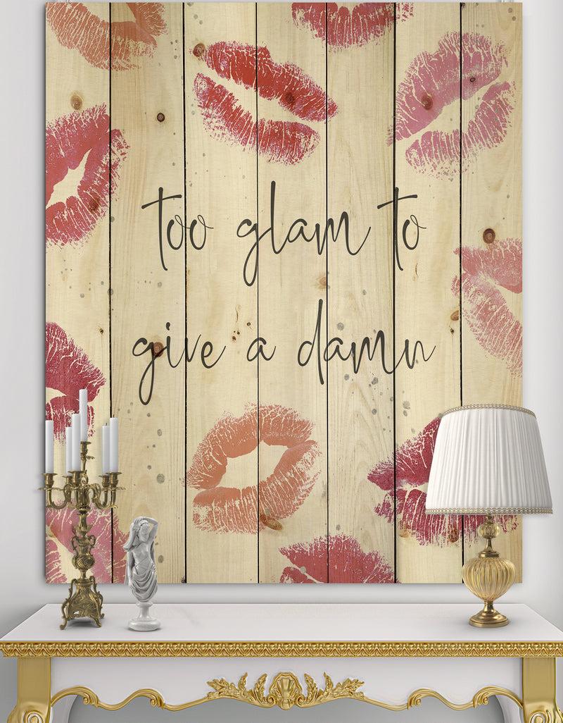 designq Glam Chic Accents VII - Fashion Print on Natural Pine Wood