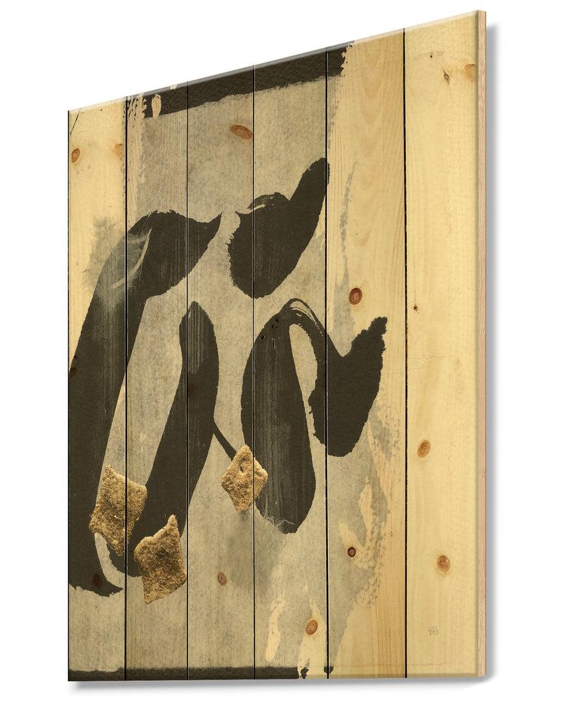 Designq Glam Collage I - Modern & Contemporary Print On Natural Pine Wood