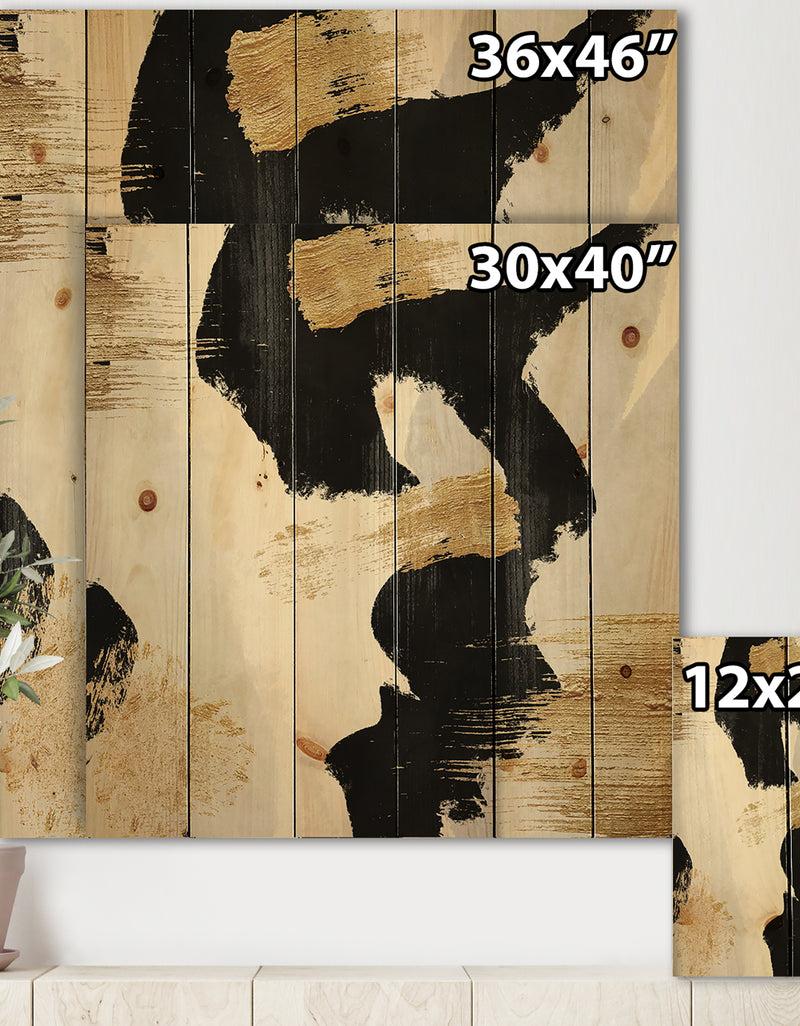 Designq Glam Collage II - Modern & Contemporary Print On Natural Pine Wood