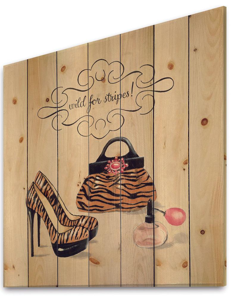 Designq Glam Fashion Handbags I - Fashion Print On Natural Pine Wood