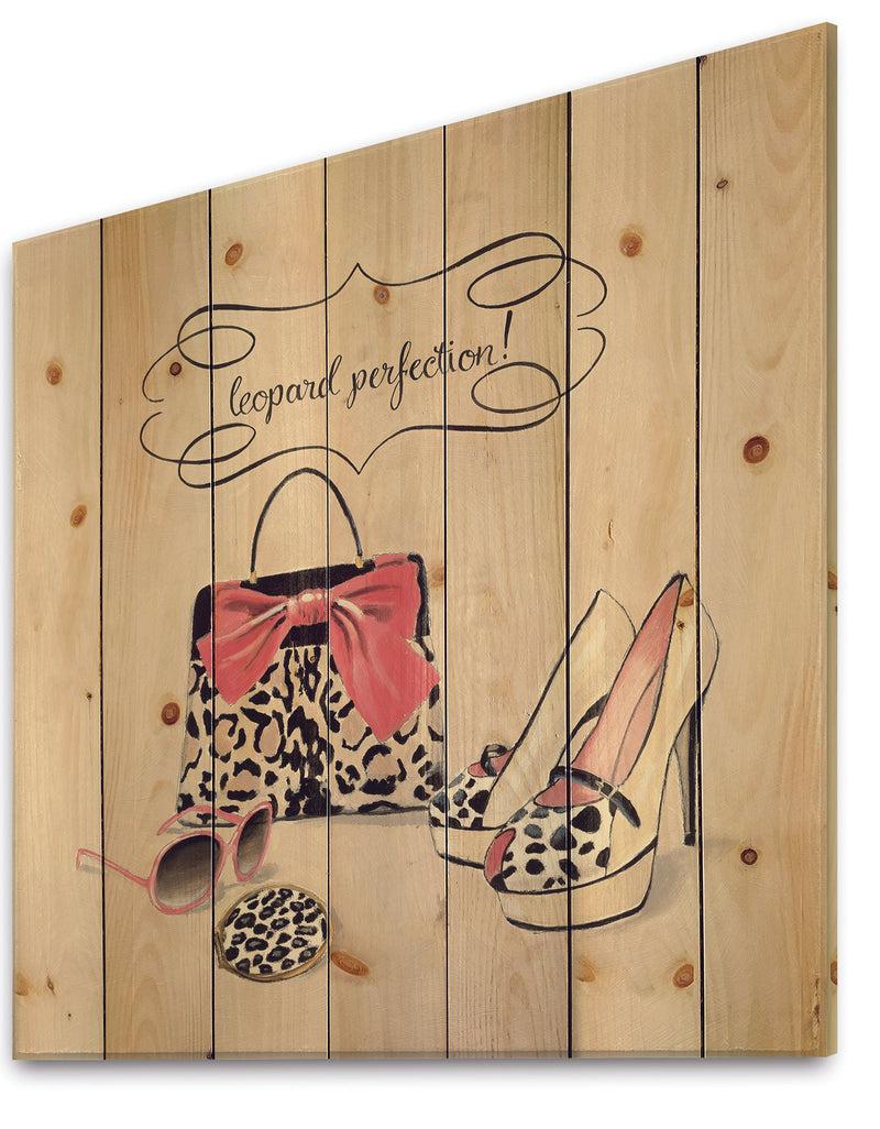 Designq Glam Fashion Handbags II - Fashion Print On Natural Pine Wood