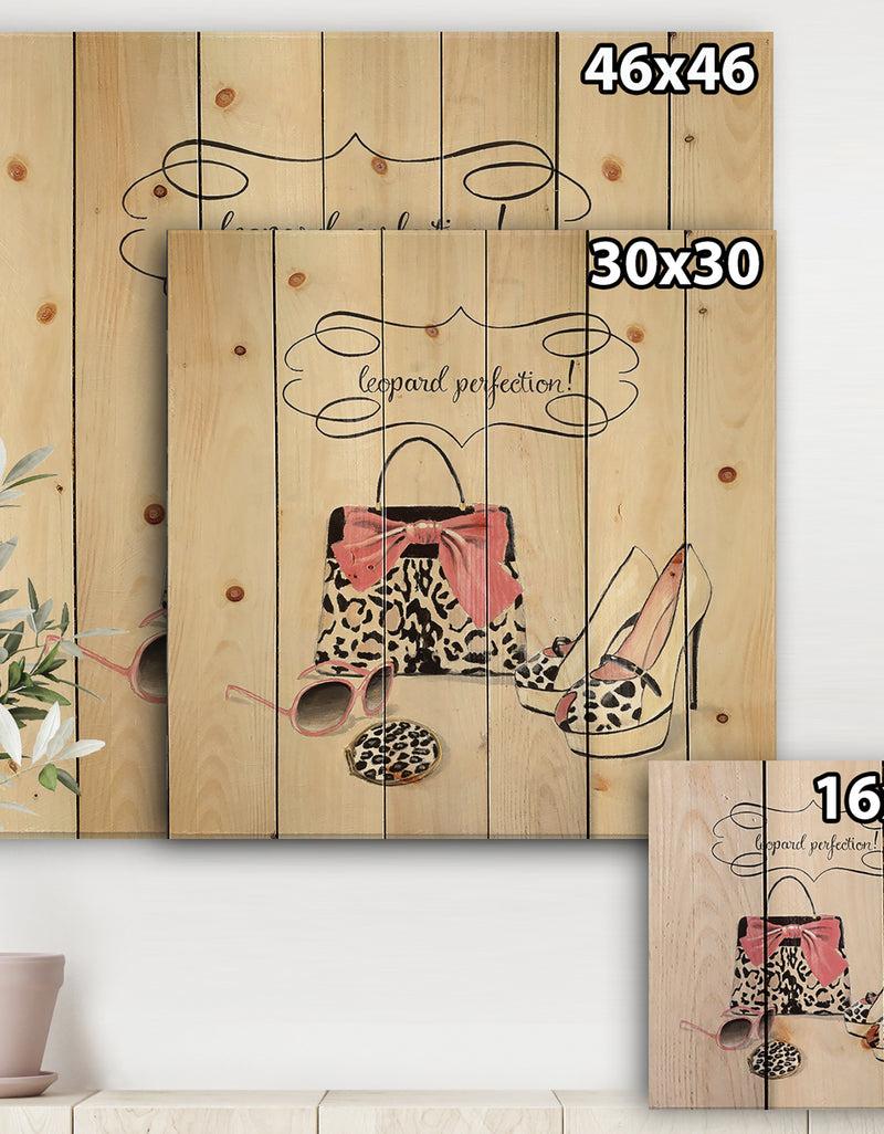 Designq Glam Fashion Handbags II - Fashion Print On Natural Pine Wood