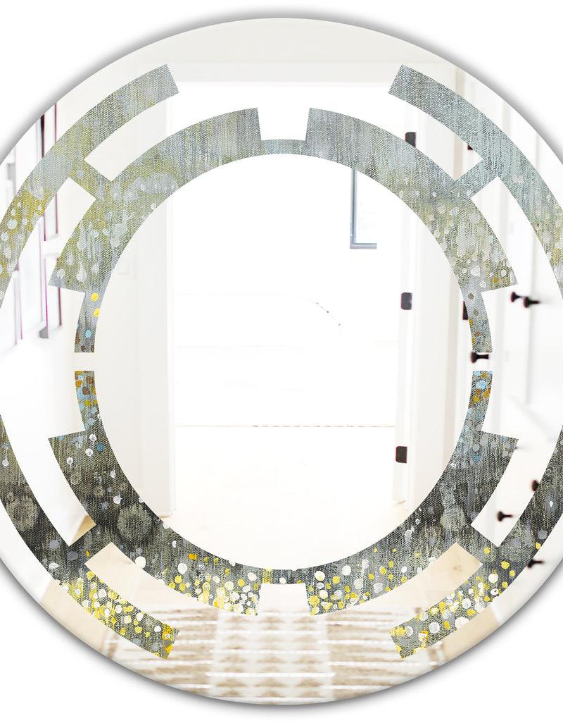 Designq Glam Rain Abstract III - Modern Round Or Oval Wall Mirror - Space