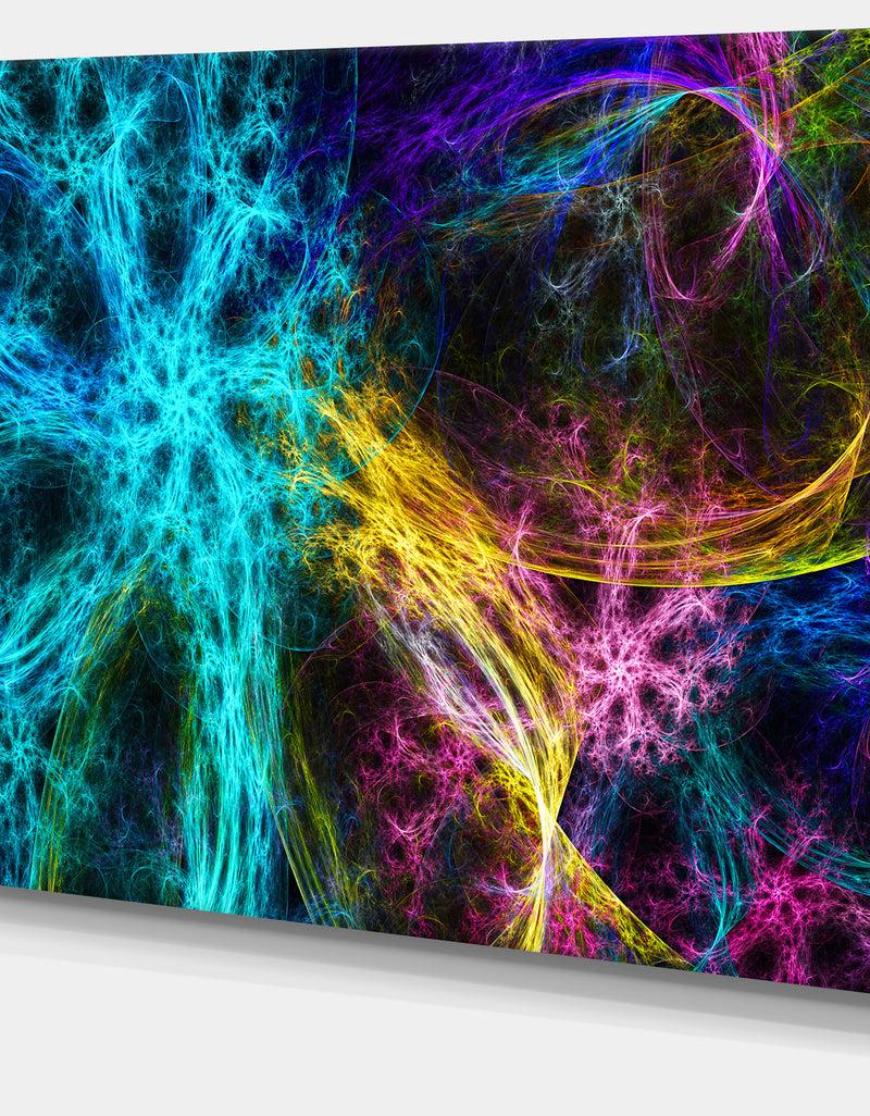 Designq Glowing Abstract Fireworks'Extra Large Abstract Canvas Art Print