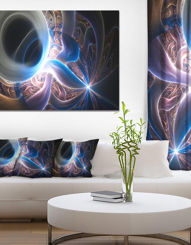 designq Glowing Blue Silver Plasma - Abstract Wall Art Canvas