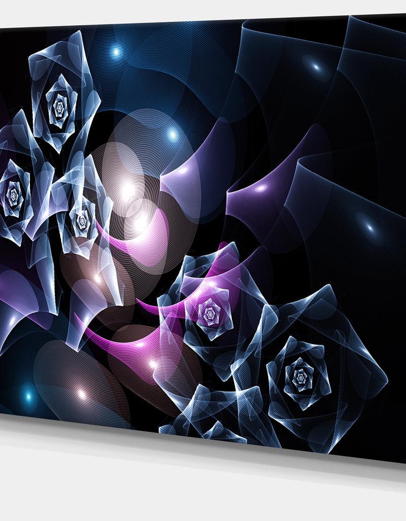 Designq Glowing Bouquet Of Beautiful Roses - Abstract Wall Art On Canvas