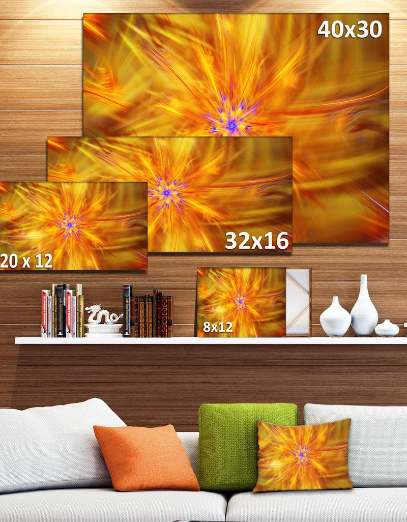 Designq Glowing Brightest Star Exotic Flower - Extra Large Abstract Canvas Art Print