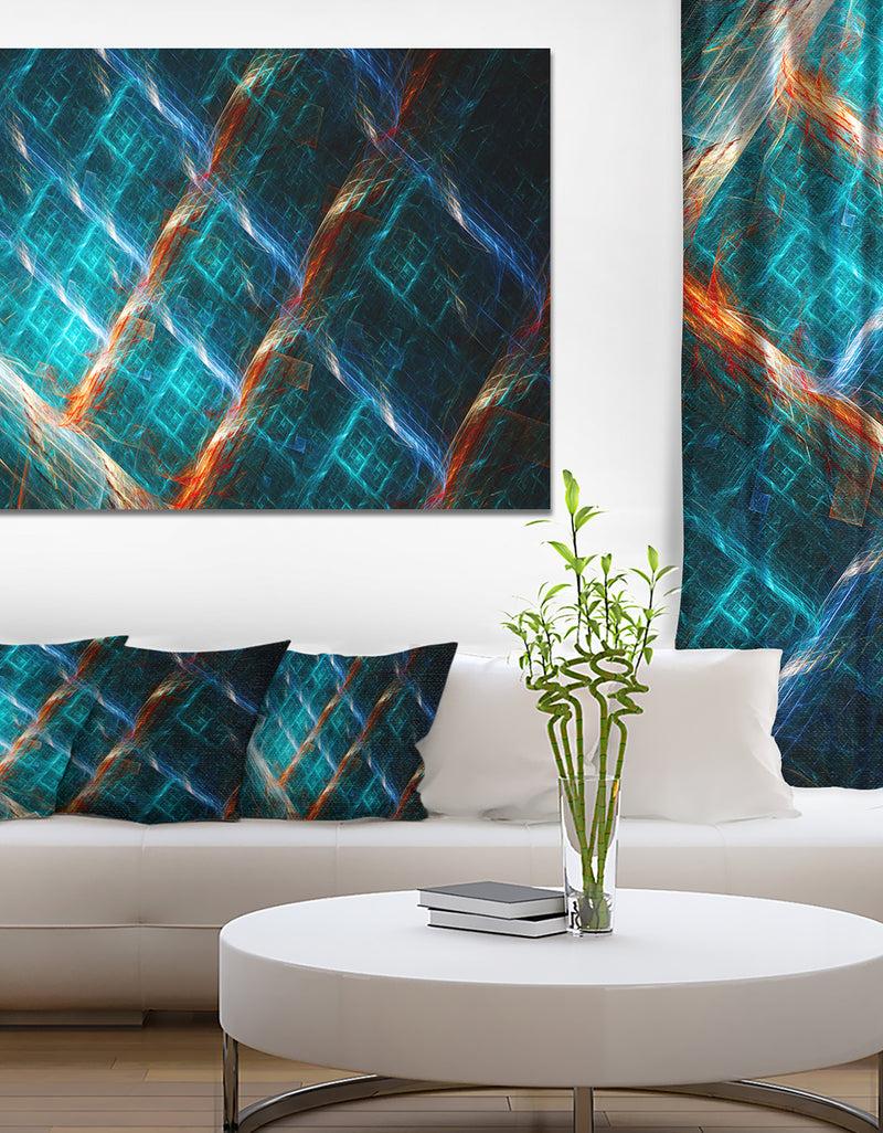 designq Glowing Green Fractal Grill - Extra Large Abstract Art on Canvas