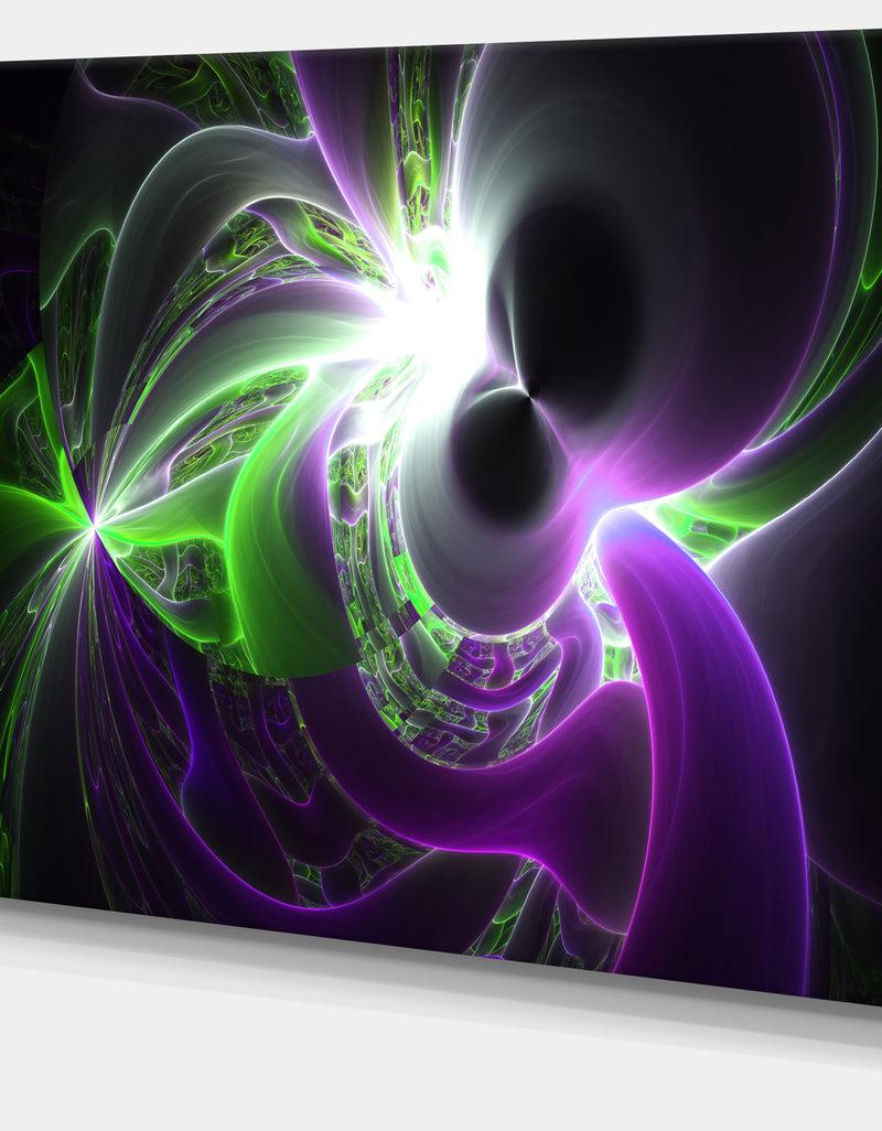 Designq Glowing Purple Green Plasma - Abstract Wall Art Canvas