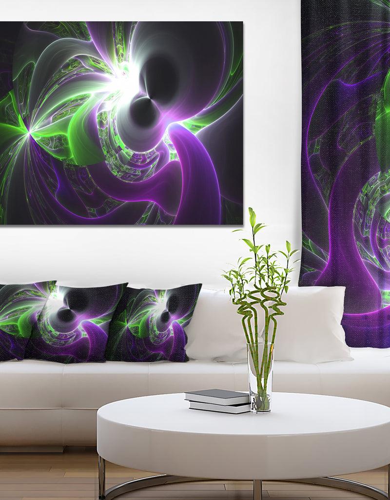 designq Glowing Purple Green Plasma - Abstract Wall Art Canvas