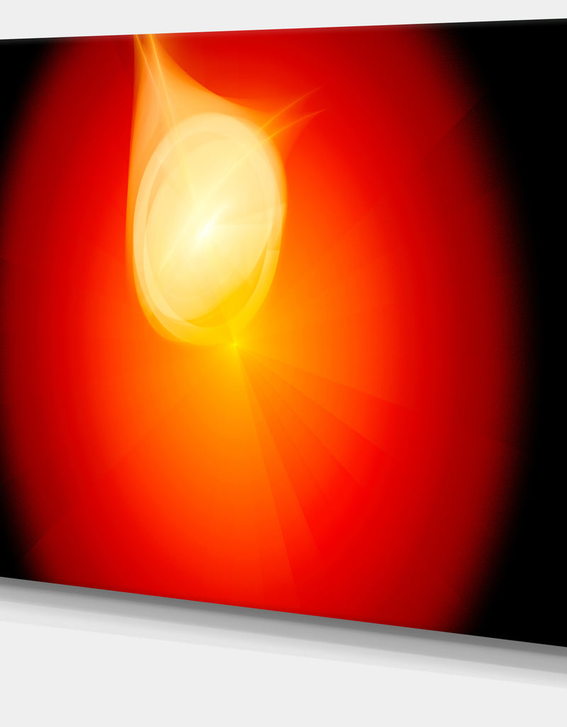 Designq Glowing Red Misty Sphere - Extra Large Abstract Canvas Art Print