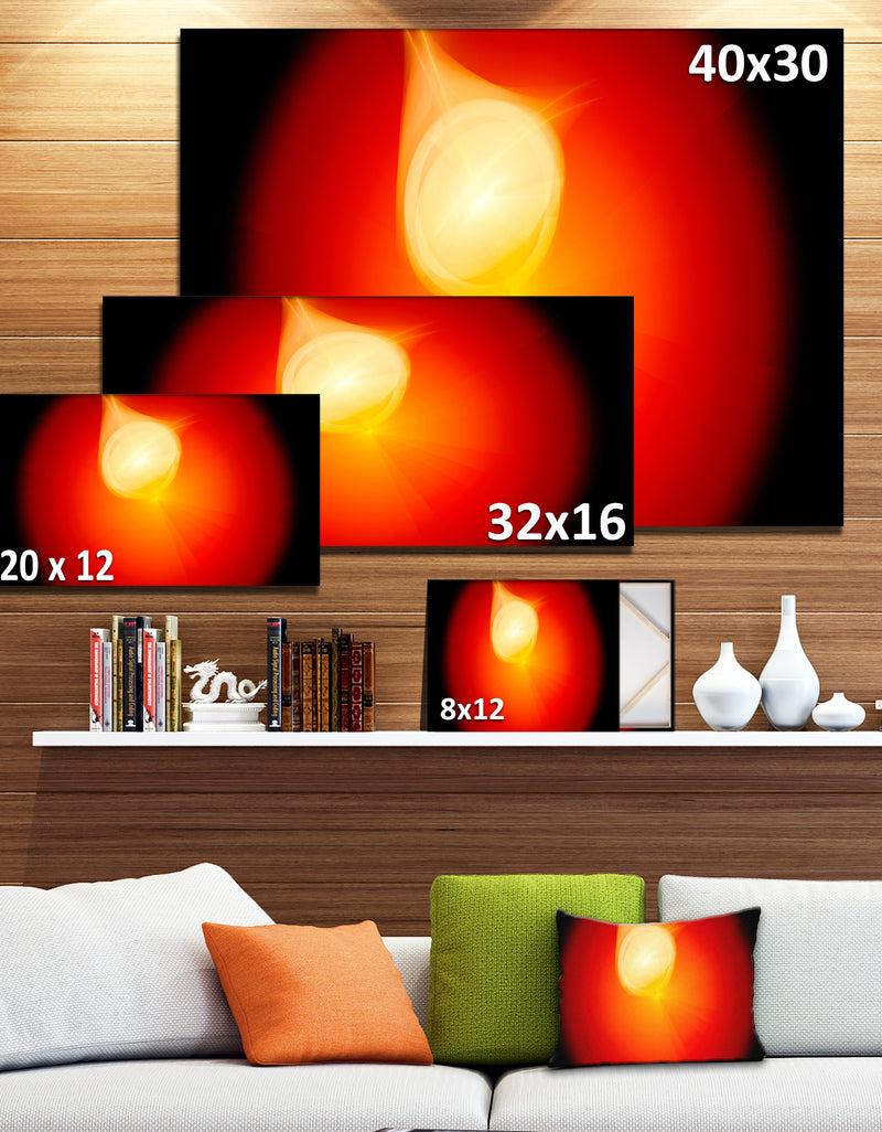 Designq Glowing Red Misty Sphere - Extra Large Abstract Canvas Art Print