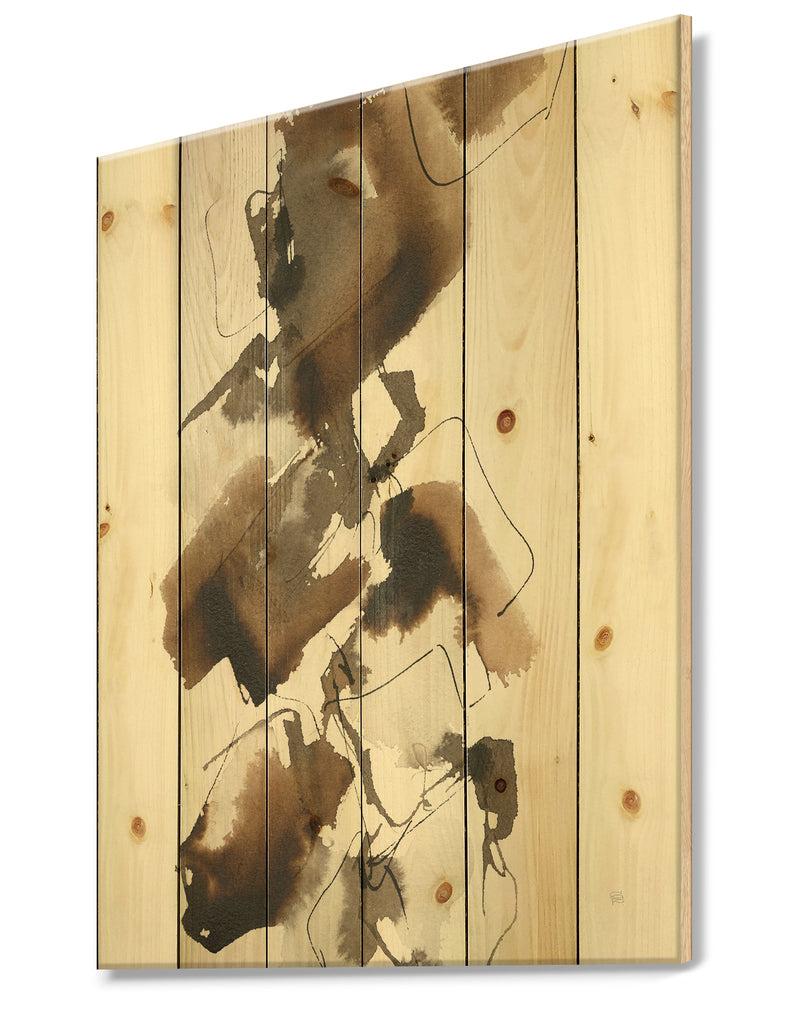 Designq Gold Glam Squares I - Modern & Contemporary Print On Natural Pine Wood