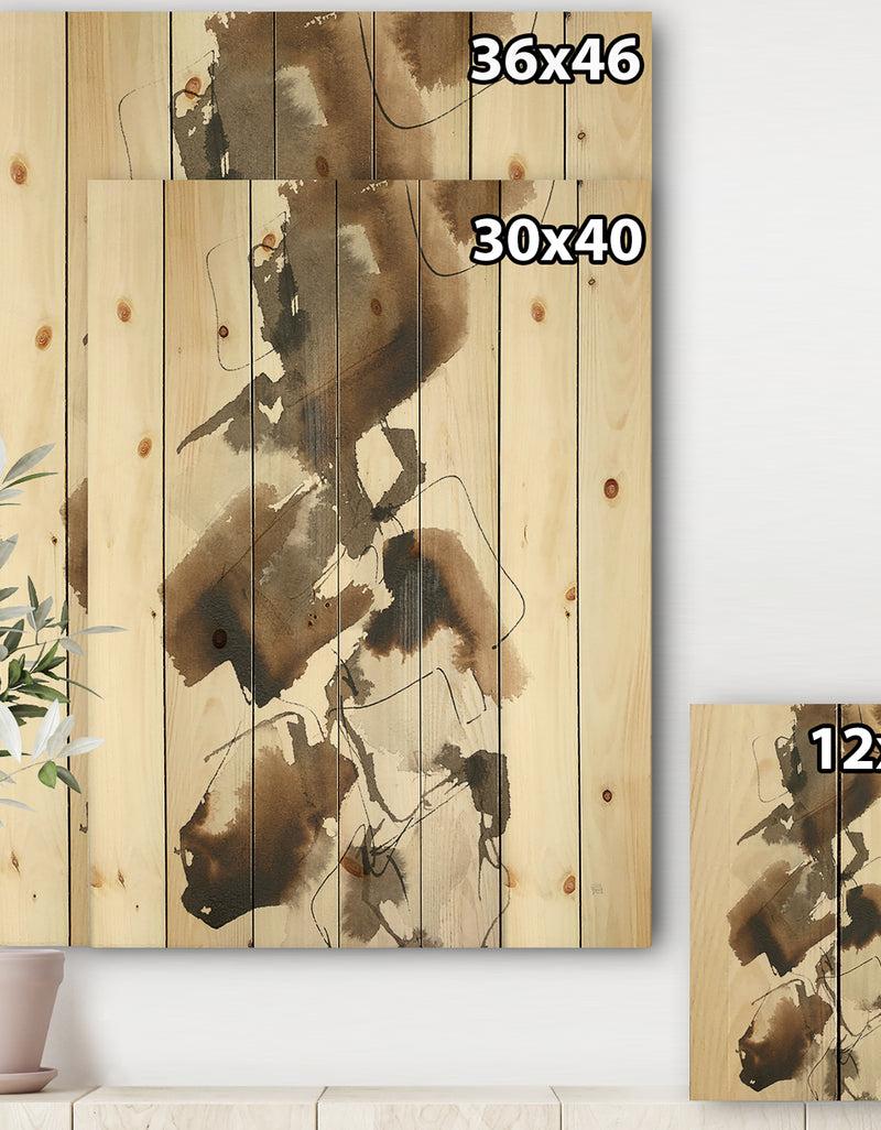 Designq Gold Glam Squares I - Modern & Contemporary Print On Natural Pine Wood
