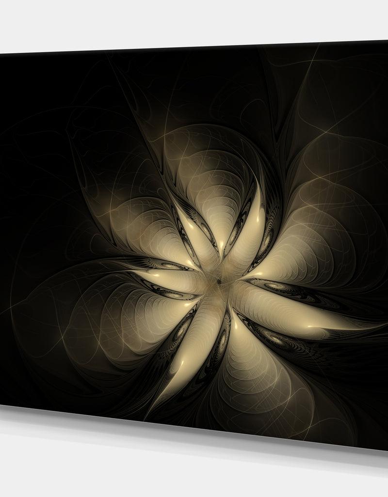 Designq Golden Flower - Digital Art On Wrapped Canvas