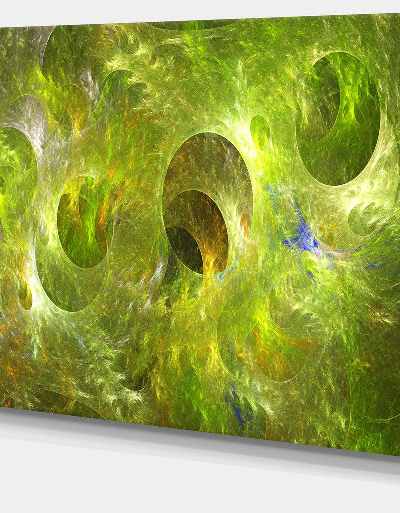 Designq Golden Fractal Ornamental Glass - Abstract Artwork On Canvas