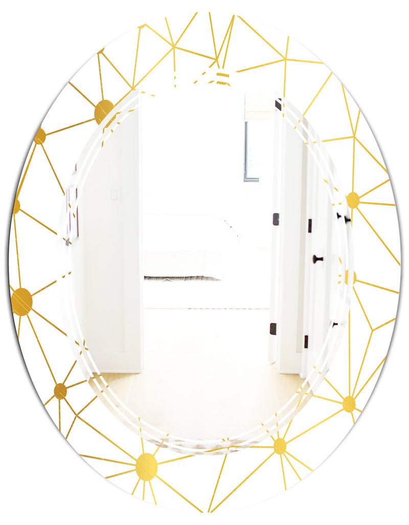 Designq Golden Grid I - Modern Round Or Oval Wall Mirror - Triple C