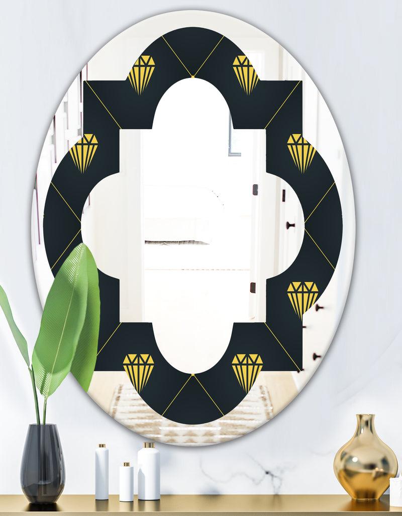 Designq Golden Heart Design - Modern Round Or Oval Wall Mirror - Quatrefoil