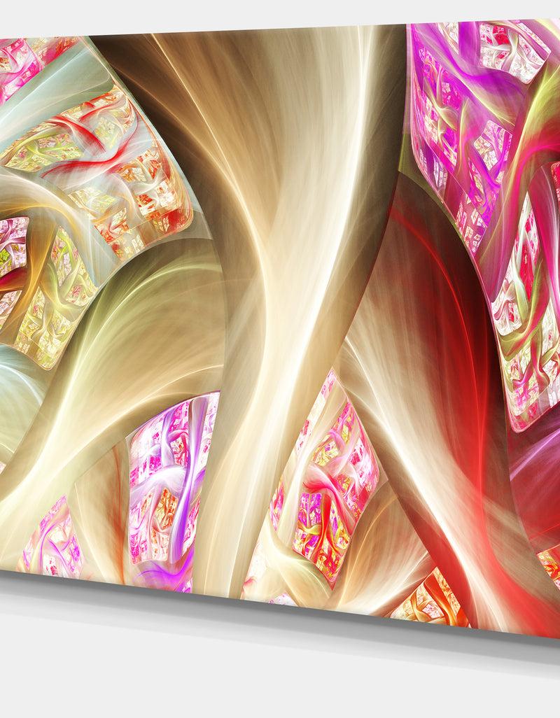 Designq Golden Red Fractal Plant Stems - Extra Large Canvas Art Print