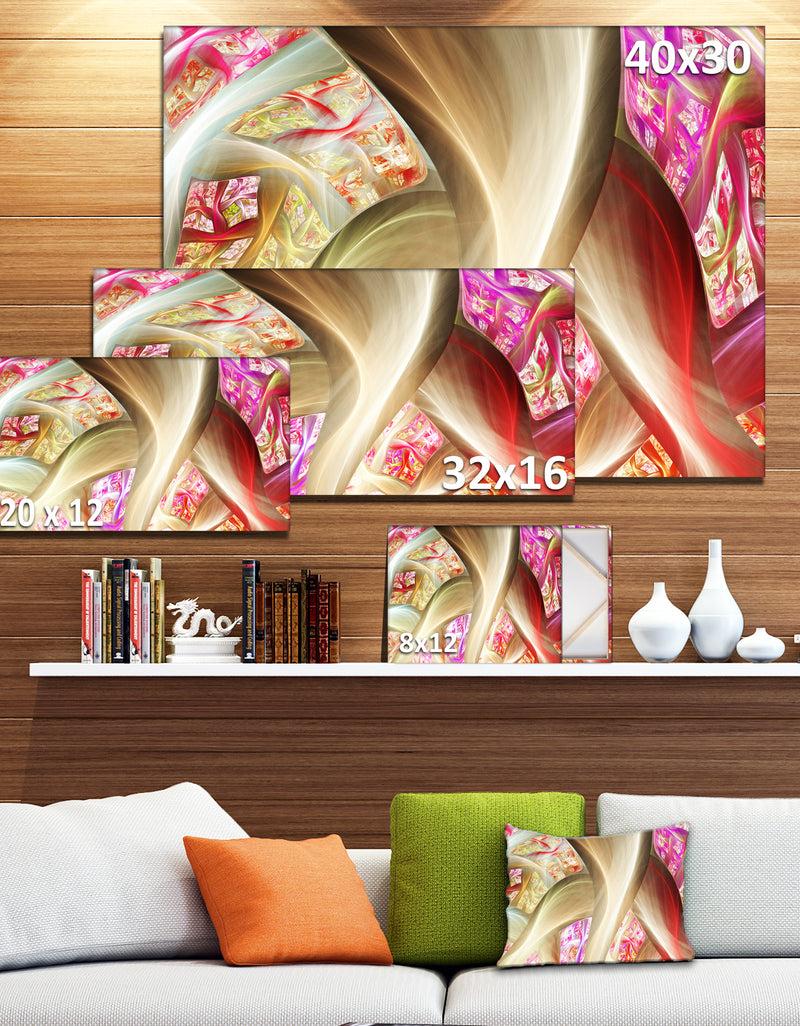 Designq Golden Red Fractal Plant Stems - Extra Large Canvas Art Print