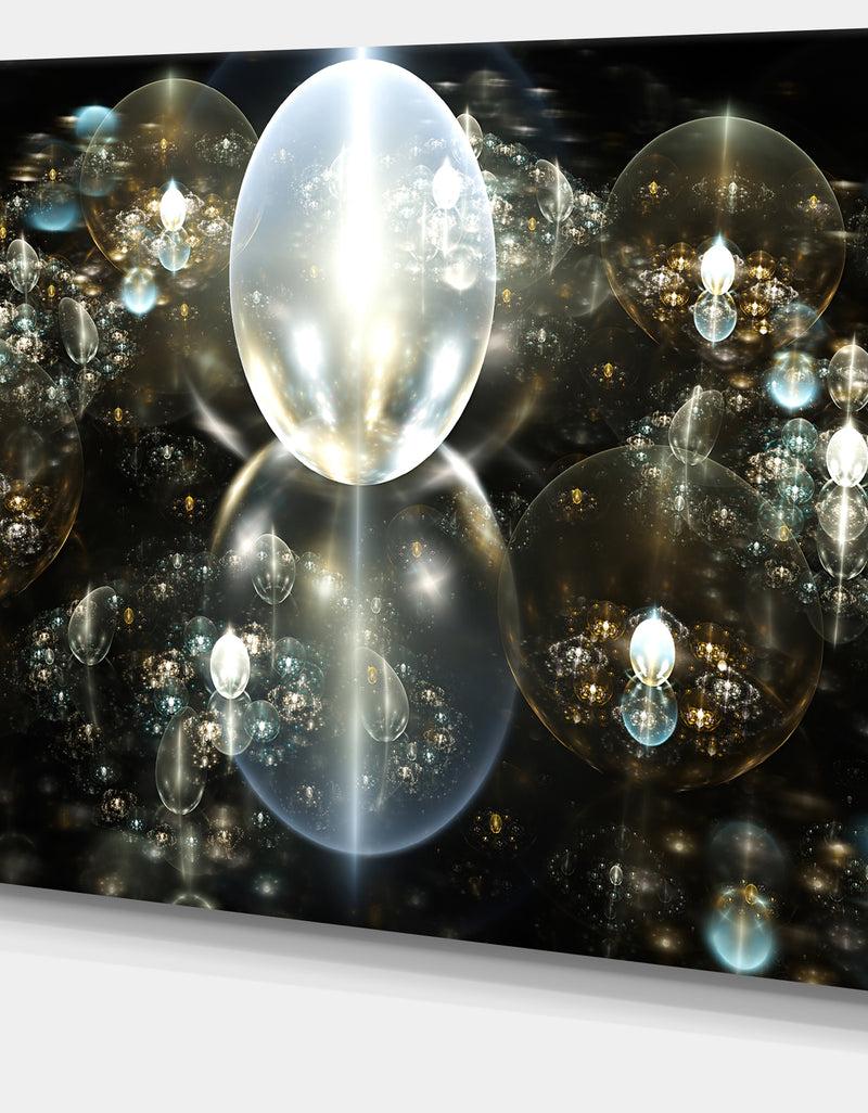 Designq Golden Water Drops On Mirror - Extra Large Abstract Canvas Art Print