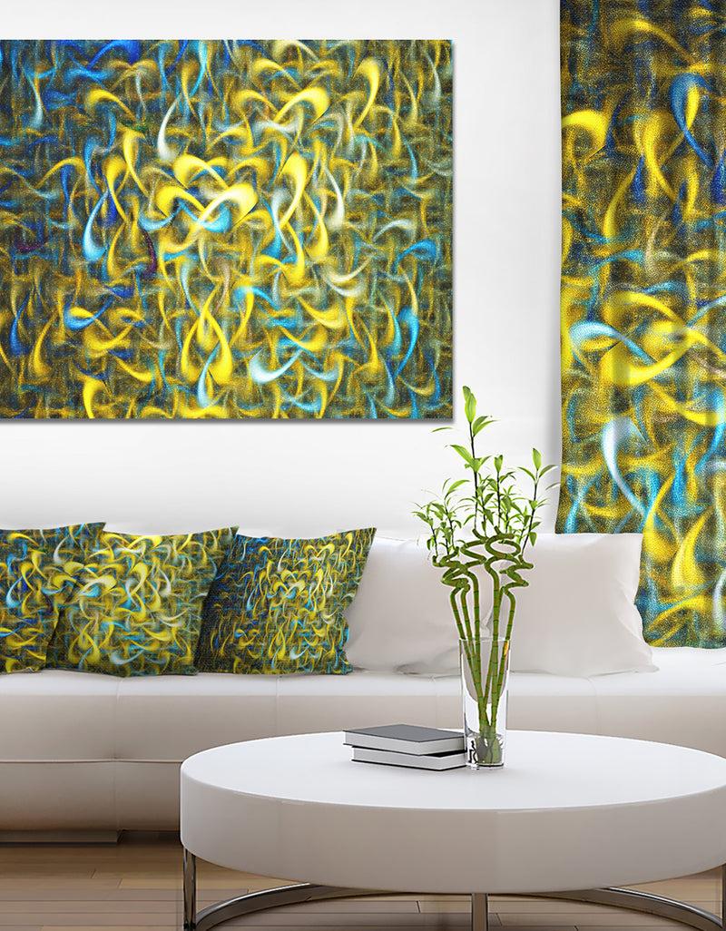 designq Golden Watercolor Fractal Pattern'Large Abstract Canvas Art Print