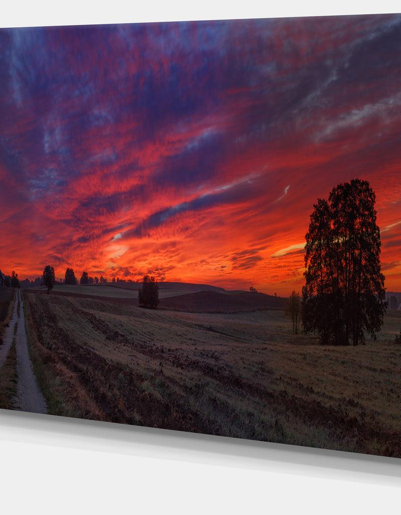 Designq Gorgeous Cloudy Sky During Fall - Landscape Print Wall Artwork