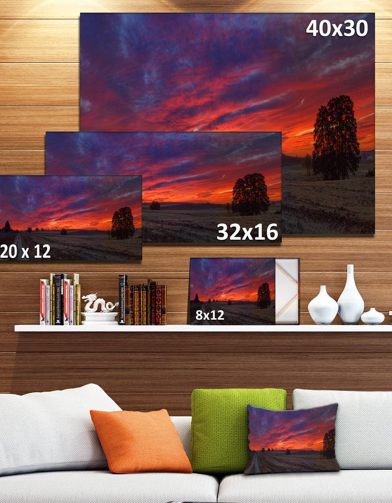 Designq Gorgeous Cloudy Sky During Fall - Landscape Print Wall Artwork