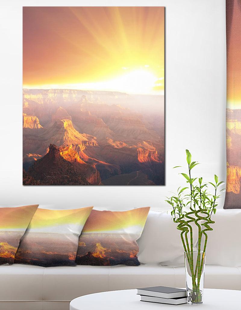 designq Grand Canyon with Bright Sunset - Oversized Landscape Canvas Art