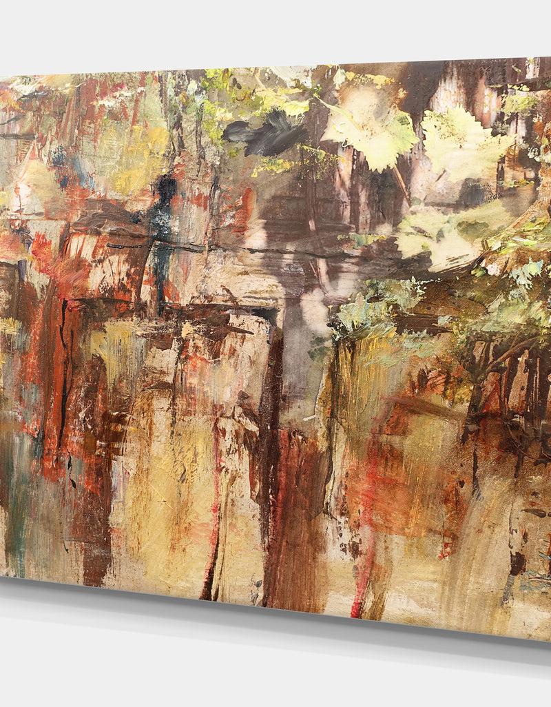 Designq Grapes In Wooden Wall - Contemporary Painting Print On Wrapped Canvas