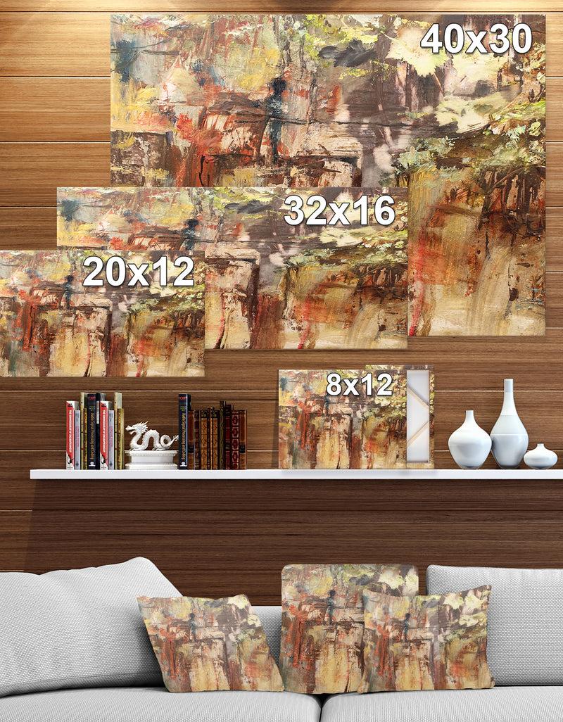 Designq Grapes In Wooden Wall - Contemporary Painting Print On Wrapped Canvas