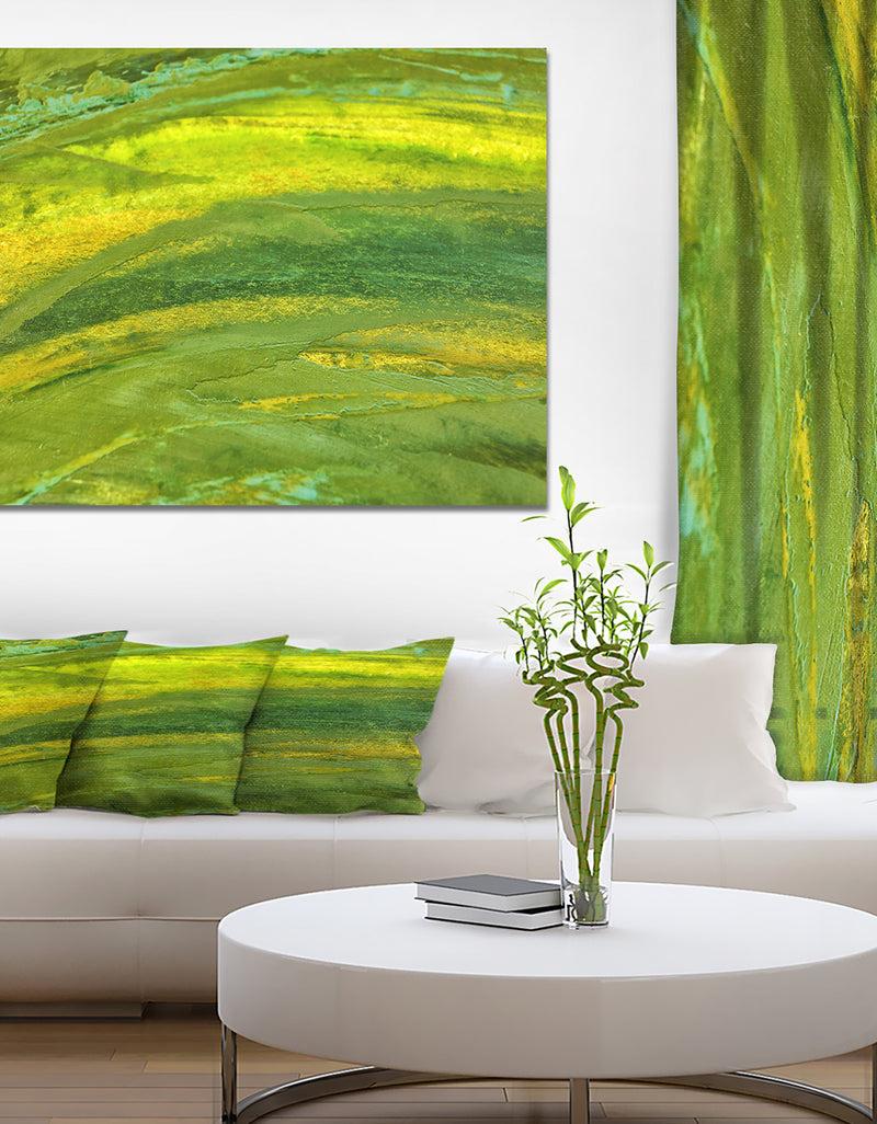 designq Grassland in Abstract Green Oil Painting - Contemporary Painting Print on Wrapped Canvas